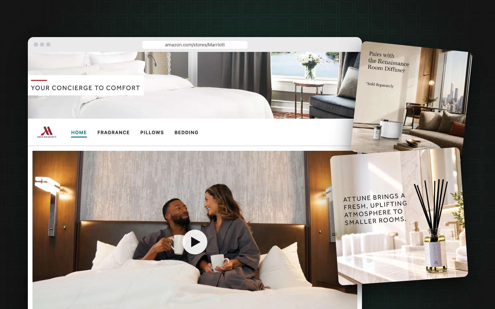 Amazon storefronts and listings for hotel brands
